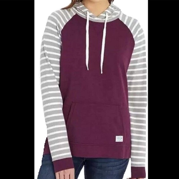 ORVIS Women's Cozy hoodie Pullover Size medium casual striped Preowned beach - Picture 1 of 6